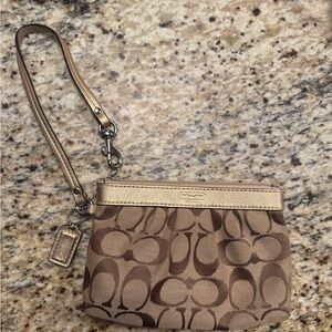 Coach Brown Clutch with Signature Monogram